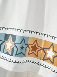 SHEIN 1 Pieza Camiseta para Niñas Jóvenes, Estilo Urbano Leisure, Cuello Redondo Manga Corta Camiseta Blanca, Cómoda y Versátil, Adecuada para Primavera y Verano. Esta Camiseta para Niñas es Adecuada para Diversas Ocasiones como Actividades al Aire Libre Urbanas, Deportes, Ocio en Casa, Escuela y Reuniones. - Blanco - Ver 4