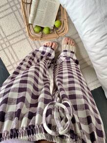 DAZY 简约格子女士春季睡裤