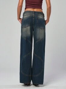 EURMUSE Women's Simple Front Button Pocket Casual Jeans, Everyday Wear