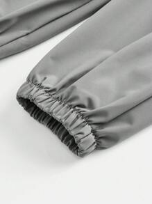 SHEIN Young Boy Casual Solid Color Zipper Design Cuff Pants