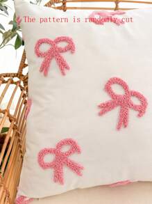 1 pièce, Taie d'oreiller, Artisanat de broderie en forme de nœud, 100% Polyester, Fermeture éclair, Sans rembourrage, Convient pour la décoration du salon, de la chambre à coucher et de la salle à manger