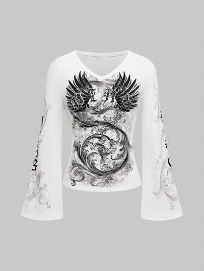 Fairycore Camiseta de manga larga para mujer, sencilla, elegante, casual, de uso diario