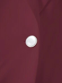 SHEIN Unity Women's Butterfly Decor Elegant Long Sleeve Blazer Fall Cloth For Women - Burgundy - View 3