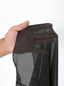 Swim SXY Damska letnia jednokolorowa spódnica mini z ramiączkami spaghetti, krzyżująca się na plecach, z siateczki z falbanką, 3-częściowy zestaw bikini