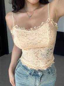 DAZY Women's Floral Lace Camisole Top Tank Tops