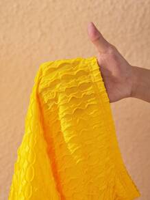 Slaydiva Bộ 2 chiếc/Bộ đồ liền thân hở lưng hở lưng cỡ lớn cho nữ và quần short bó sát, thích hợp cho kỳ nghỉ - Màu vàng - Xem 8