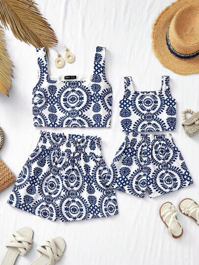 Travachic KIDS Baby Girl Summer Floral Print Shorts And Cami Top Set