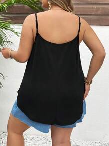 SHEIN CURVE+ Große Größen Damen Einfarbig Kühler Stoff Rückenfrei Weste