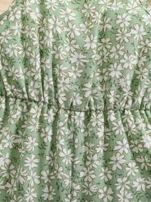 Travachic KIDS 女婴休闲可爱花卉印花无袖连体裤，适合度假和购物，春夏季