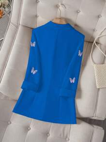 Chiquease Chaqueta de traje con decoración de mariposa para uso diario de moda