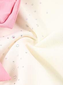 SHEIN 2 件 Tween Girl 休闲简约热转印短袖黑色 T 恤和时尚印花裤套装，附赠包袋，热转印不会脱落，日常百搭风格 - 粉色 - 查看 5