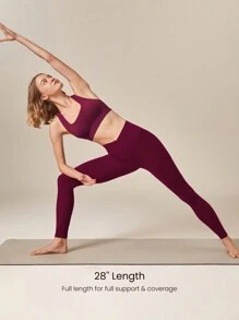 GLOWMODE 28" FeatherFit™ Crossover Leggings Gym - Red Plum - View 3