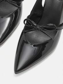 CUCCOO CURVES Fashionable Elegant Plus Size Wide Toe High Heel Pumps Spring Shoes Spring Break Easter - Black - View 6