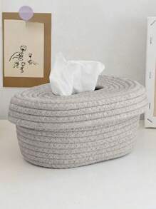 1pc Multi-Functional Weaved Tissue Box, Pastoral Style Napkin Storage Container For Paper Towels, Sundries, Desktop Storage,Home Usehome Decor(Available In Multiple Colors) - Multicolor - View 4