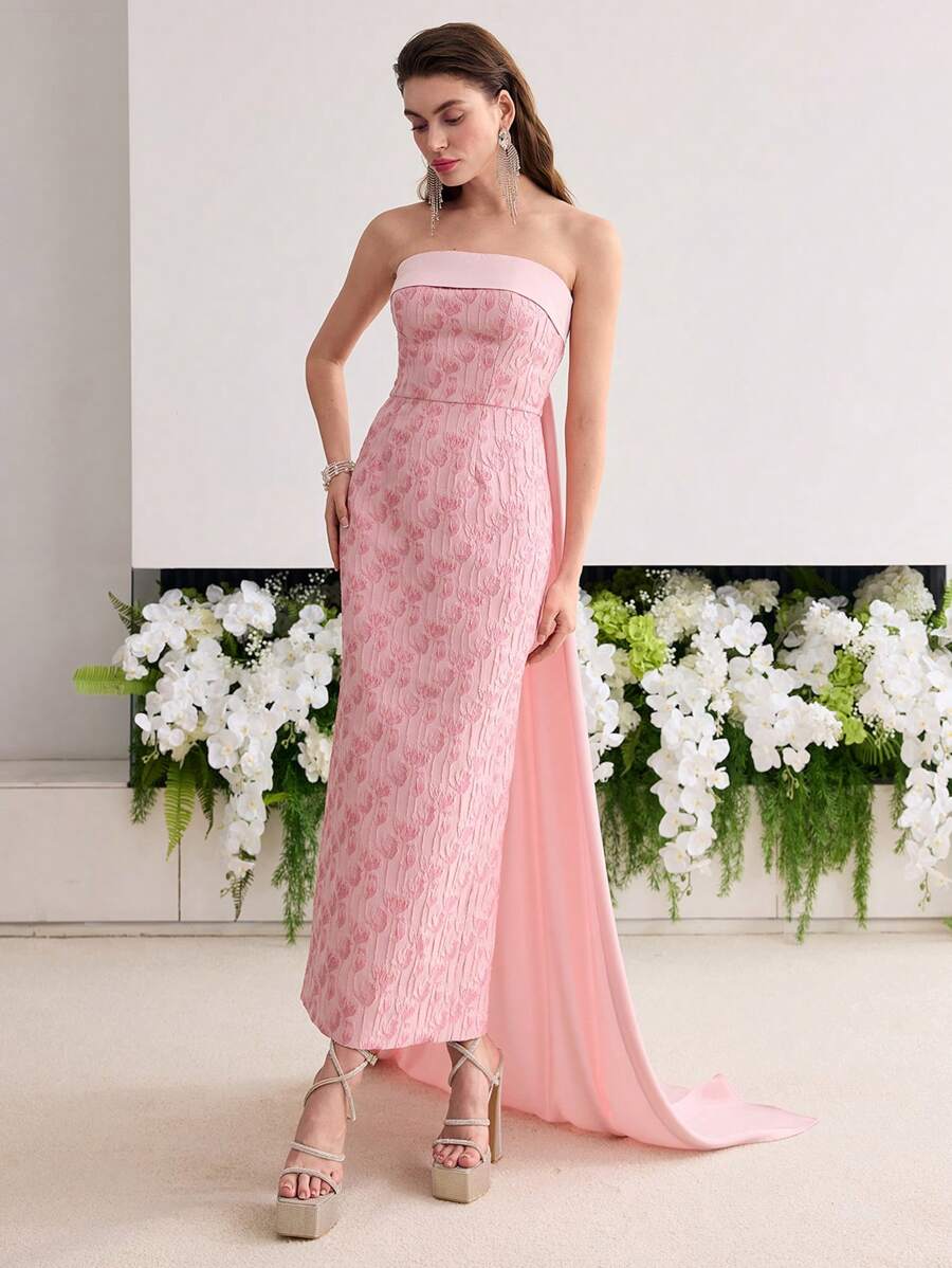 MOTF Soiréza JACQUARD STRAPLESS COCKTAIL PARTY DRESS - Pink - View 1