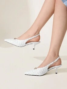 CUCCOO CHICEST Talons hauts pointus de mode à petit talon pour femmes, chaussures de soirée pour banquet et cérémonie