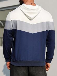 Manfinity Homme 大码男士休闲连帽运动衫，简约时尚，适合日常穿着 - 彩色 - 查看 2