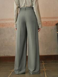 Anewsta 纯色优雅现代时尚商务休闲女士直筒西装裤，度假新年