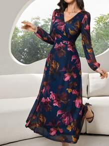 Modelyn Women Long Dress, Casual And Fashionable For Everyday Wear - Navy Blue - View 4