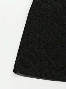 SHEIN Clasi Rok Lipit Panel Jala Warna Blok untuk Wanita - MultiWarna - View 5