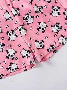 SHEIN 6-delige pyjamaset met korte mouwen en schattige katten- en stippenprint voor meisjes