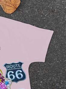 Manfinity Streetrush Camiseta corta y recortada para hombres, con patrón de diamantes en colores grandes y sobresalidos, letra impresa con patrón pequeño surtido, camiseta blanca holgada estilo calle INS