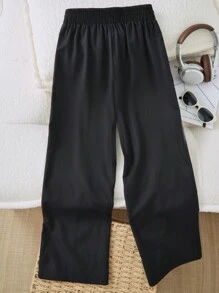 SHEIN 1pc Straight Leg Pants For Teenage Girls, Spring/Summer