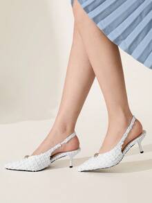 CUCCOO CHICEST Talons hauts pointus de mode à petit talon pour femmes, chaussures de soirée pour banquet et cérémonie