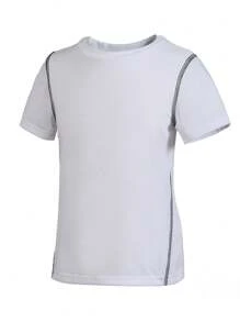 Young Boy Casual Sport Short Sleeve T-Shirt, Spring/Summer - White - View 4