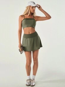 Hanevo Women's Pink Casual Fashionable Numeric 23 Print T-Shirt Sportwear For Daily Wear - Army Green - View 3