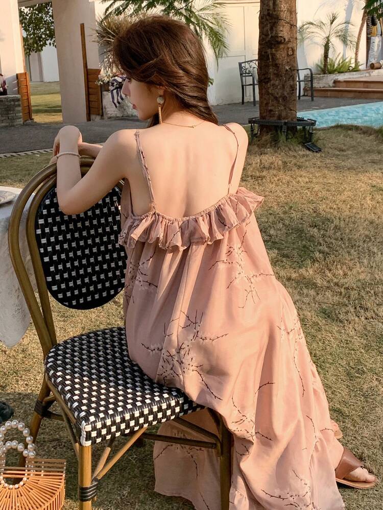 Women All Over Print Loose Mid-Length Casual Dress