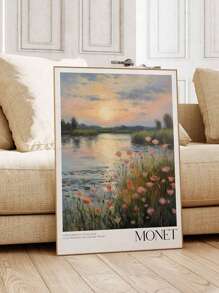 SHEIN Áp phích Claude Monet - Nghệ thuật treo tường hiện đại giữa thế kỷ để trang trí phòng thẩm mỹ _ Tranh in Monet làm quà tặng cho bạn thân _ Áp phích triển lãm Monet _ Bộ 1 _ Áp phích vải _ Trang trí tường vải cho nhà, phòng khách - Nhiều màu - Xem 7
