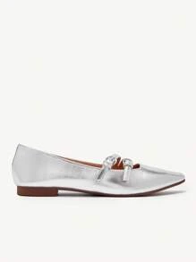 CUCCOO CHICEST Square Toe Multi-Strap Single Buckle Soft Bottom Breathable Vintage Shiny Surface Women Flat Shoes, Suitable For Daily, Commuting, Party, Walking Occasions Spring Shoes