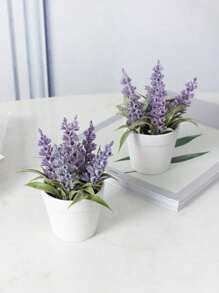 1 cái/3 cái Cây hoa oải hương nhân tạo để bàn mini, trang trí nhà cửa, văn phòng, đám cưới - Nhiều màu - Xem 2