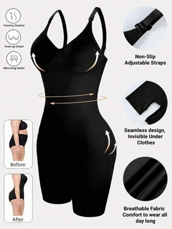 Kvinnor Enfärgad Camisole sömlös midja och formade Romper