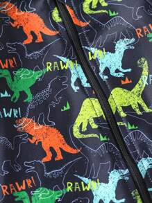 Bañador de una pieza con cierre frontal y estampado de dinosaurio para bebé recién nacido niño