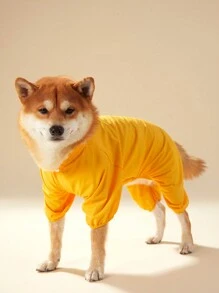 PETSIN 1 件宠物雨衣，鸭子设计，带可拆卸兜帽，防水四腿全身狗雨衣