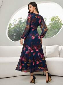 Modelyn Women Long Dress, Casual And Fashionable For Everyday Wear - Navy Blue - View 2