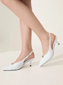 CUCCOO CHICEST Talons hauts pointus de mode à petit talon pour femmes, chaussures de soirée pour banquet et cérémonie