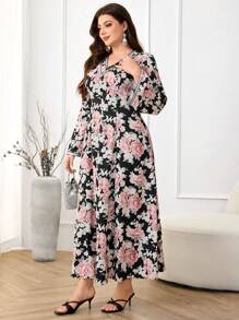 Al Najma Plus Size Feminino Turco & Árabe Estilo Longo Kaftan - Multicolorido - Ver 4