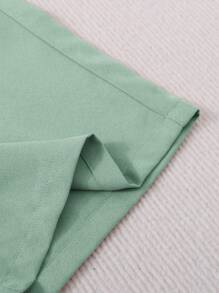 SHEIN 2 件套少女网眼面料蝴蝶结后背印花 T 恤和荷叶边腰带裤套装