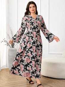 Al Najma Plus Size Feminino Turco & Árabe Estilo Longo Kaftan - Multicolorido - Ver 6
