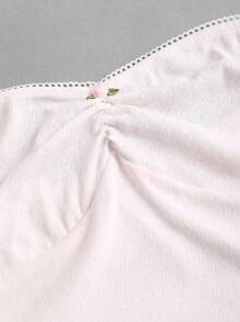 Sweetra Versatile French Countryside Style Comfortable Bandeau Top For Women, Can Be Worn Inside Or Outside - Pink - View 3