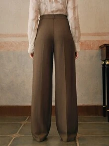 Anewsta 纯色优雅现代时尚商务休闲直筒裤，适合度假和新年