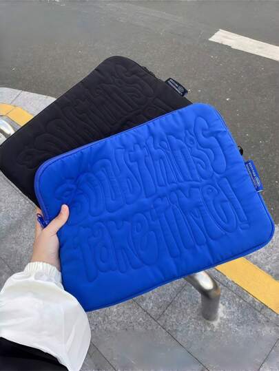 1 peça de bolsa de armazenamento para laptop simples, preta e azul, de 11/13/15 polegadas, forro para iPad e tablet, antiqueda e com absorção de impacto, presente de aniversário, adequada para escola, escritório e retorno às aulas