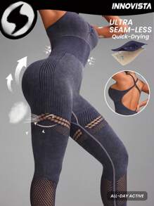 Innovista Women Activewear Seamless Tie Dye Criss Cross Sports Jumpsuit, Breathable Mesh & High Elastic Dry Fit Gym Jumpsuit. High Waist Tummy Control & Butt-Lifting Workout Outfits Cardio, Strength, Pilates, Outdoor, Hike, Camping, Trail, Yoga, Volleyball, Athleisure, Climbing, Music Festival, Party, Base Layer, Purple, Y2K Electric, Autumn, Valentine Utilitarian Chic , Striped Design - Purple - View 1