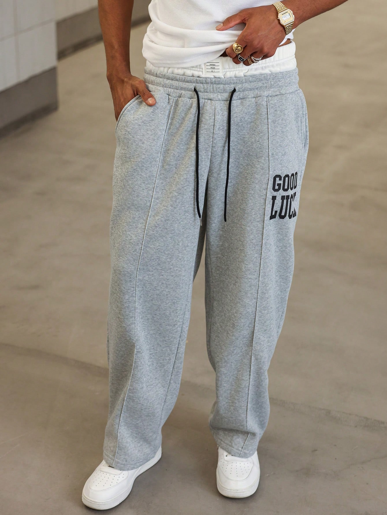 PAVTROS بنطلون رياضي كاجوال للرجال بخصر مطاطي وطبا...