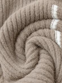 Chiquease 优雅女士纽扣半襟长袖毛衣裙，秋冬 - 香檳色 - 查看 8