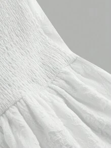 SHEIN MOD Top elegante sin tirantes de jacquard blanco, top de fiesta, top de club, top elegante y romántico, top bohemio, top de verano, top para salir