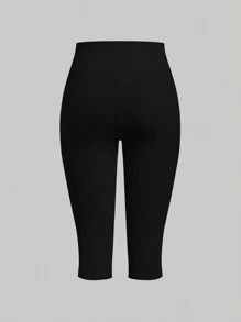 SHEIN EZwear Mallas cortas de punto versátiles en blanco y negro
